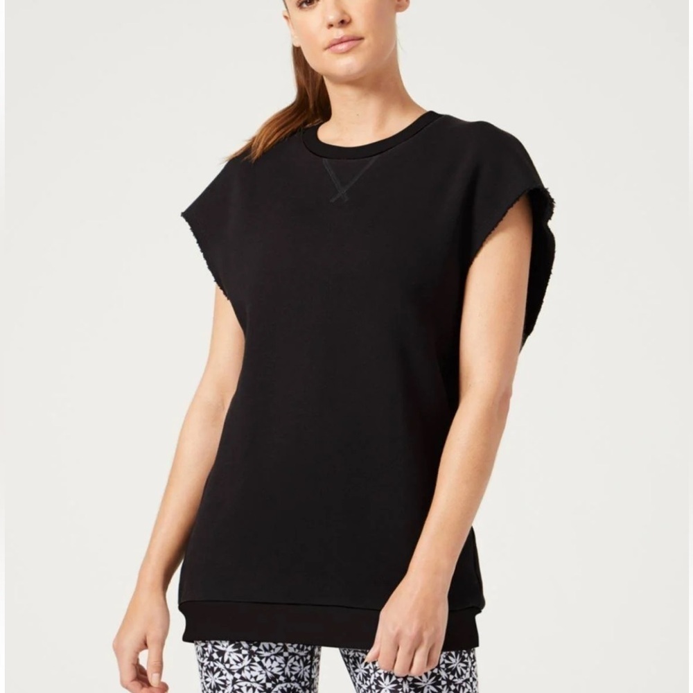 Wear it to Heart Black Chelsea Oversized Sleeveless Sweatshirt - Size Small NWOT